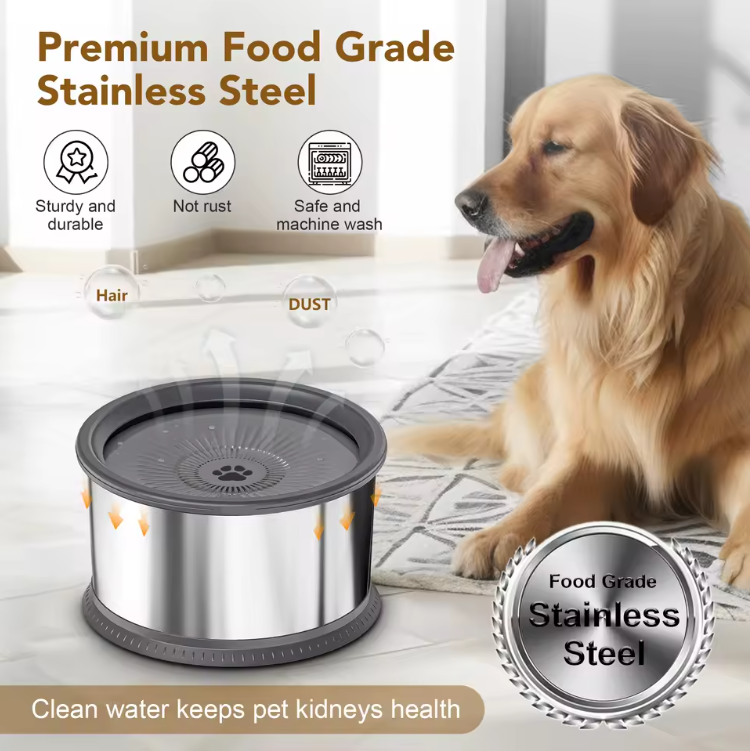 The Nurtura Bowl: Stainless Steel 1.6 Gallon No-Splash Slow Sip Dog Water Bowl
