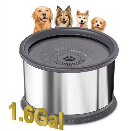 The Nurtura Bowl: Stainless Steel 1.6 Gallon No-Splash Slow Sip Dog Water Bowl